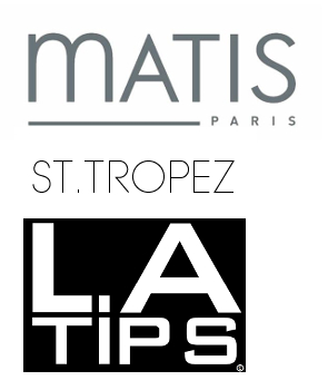 logos of MATIS, St Tropez and LA Tips Everlasting Nail Polish 